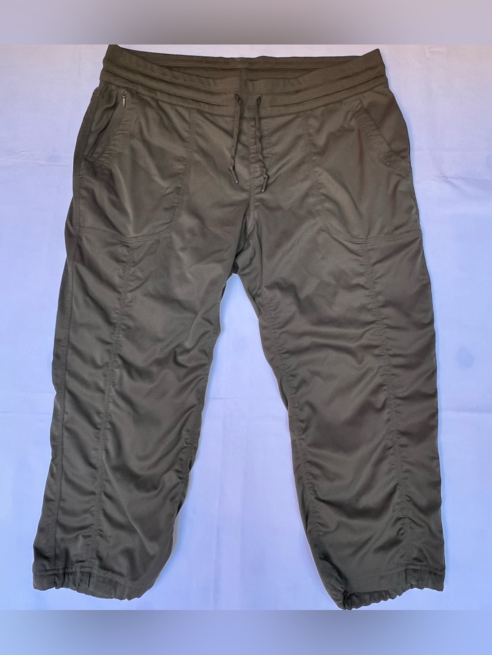 The North Face Aphrodite 2.0 Capri Pants Womens XL Olive Green Hiking Ruched